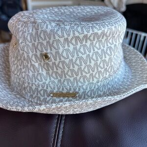 Michael Kors White Monogram Bucket Hat